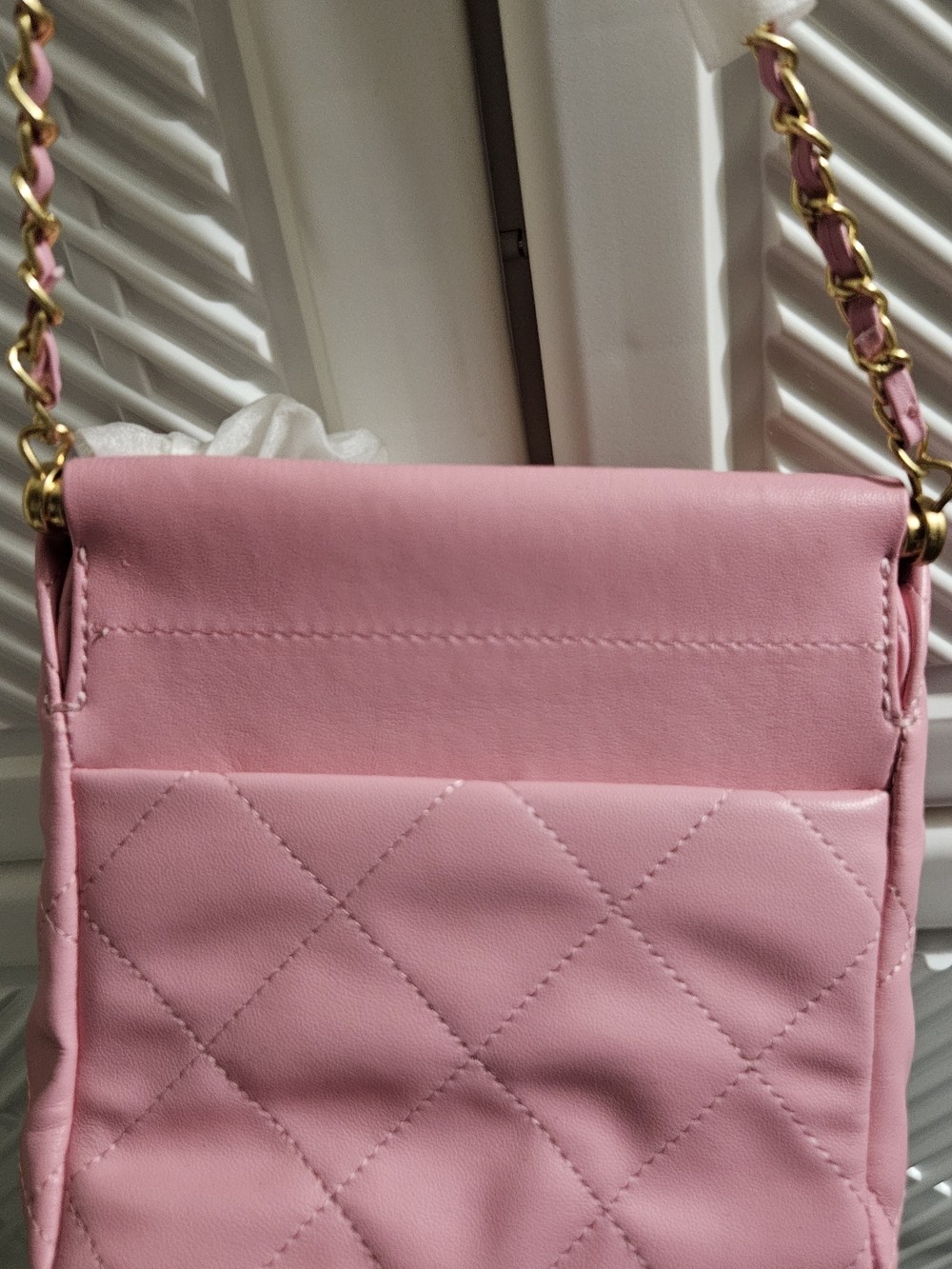 Pink Quilted Drawstring Shoulder Bag - Picture 5 of 5